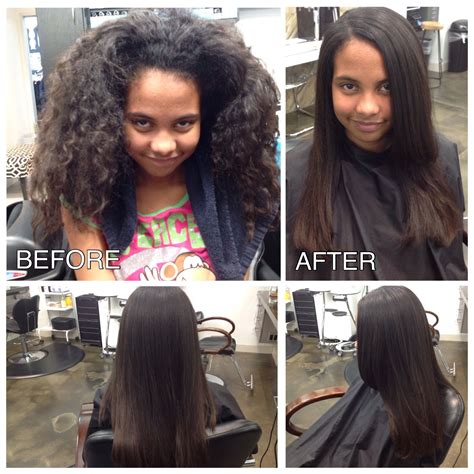 brazilian blowout before and after black hair